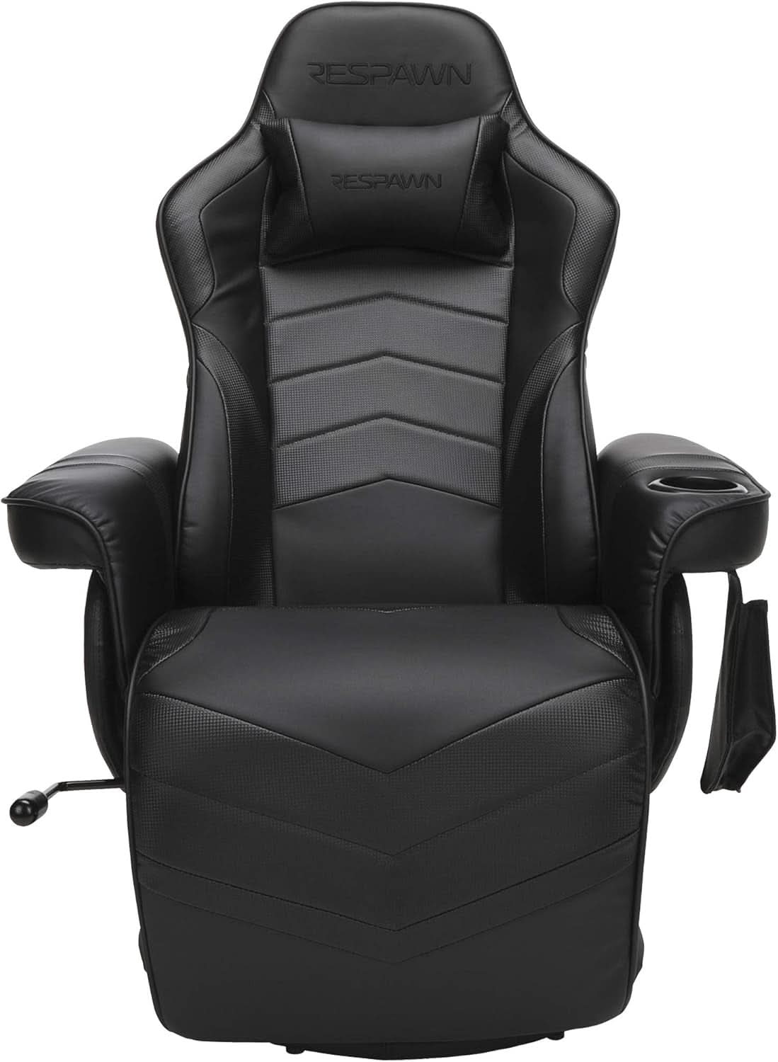 900 Gaming Recliner Black With Adjustable Leg Rest Cupholder