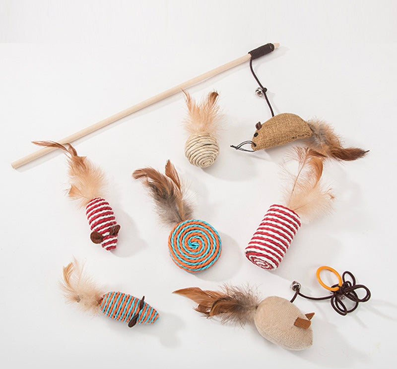 Woof & Meow Crinkle Cat Kicker Toy