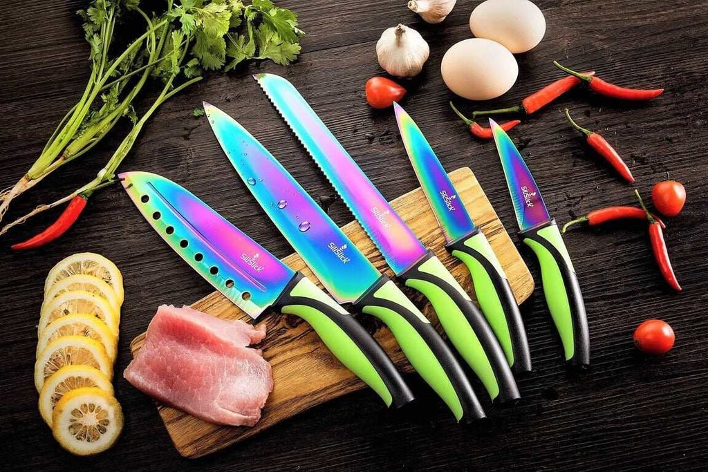 Kitchen Knife Set - Green Handle