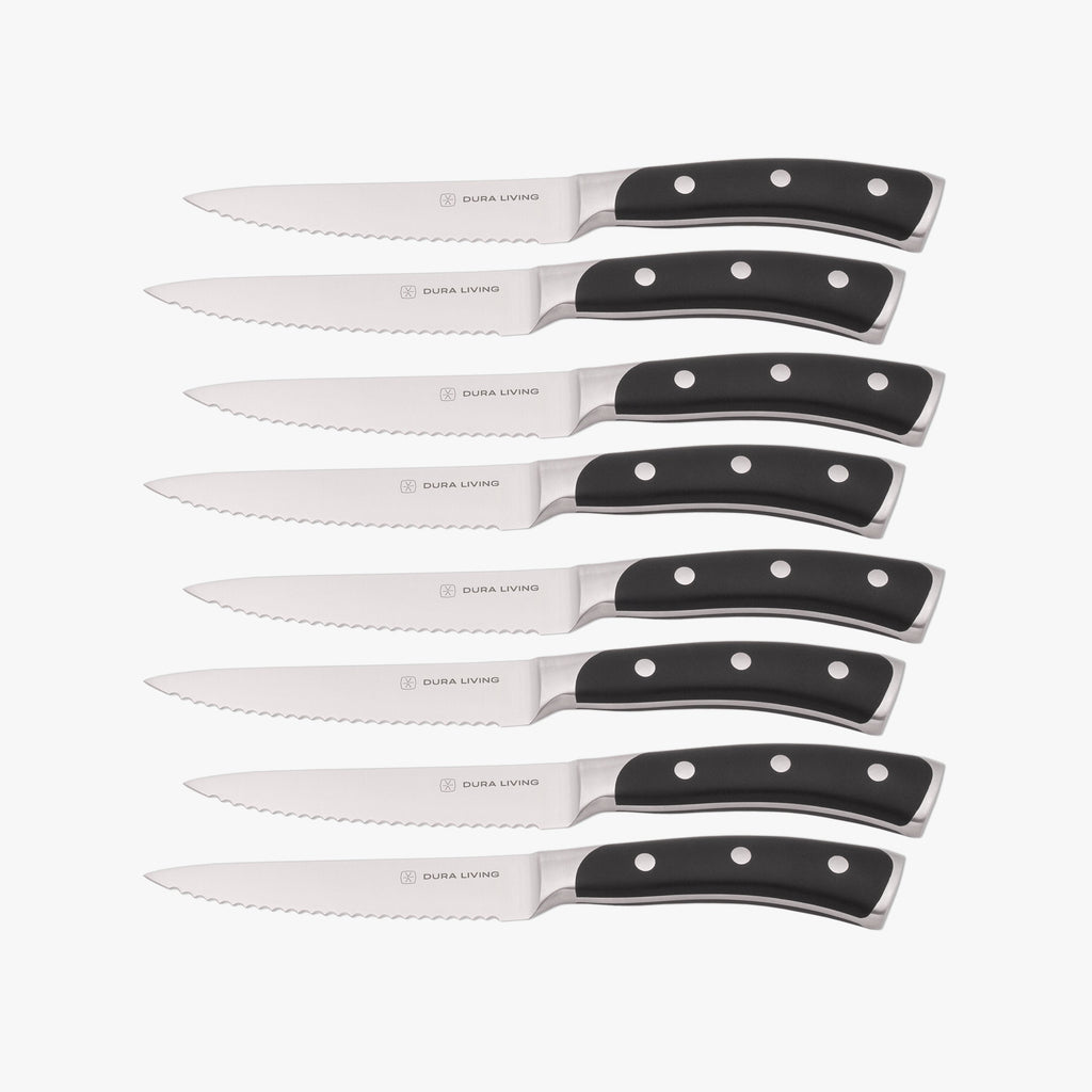 Elite Set of 8 Steak Knives - Black