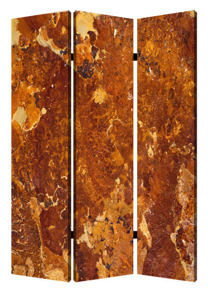 48" X 72" Multi Color Wood Canvas Brown Marble  Screen