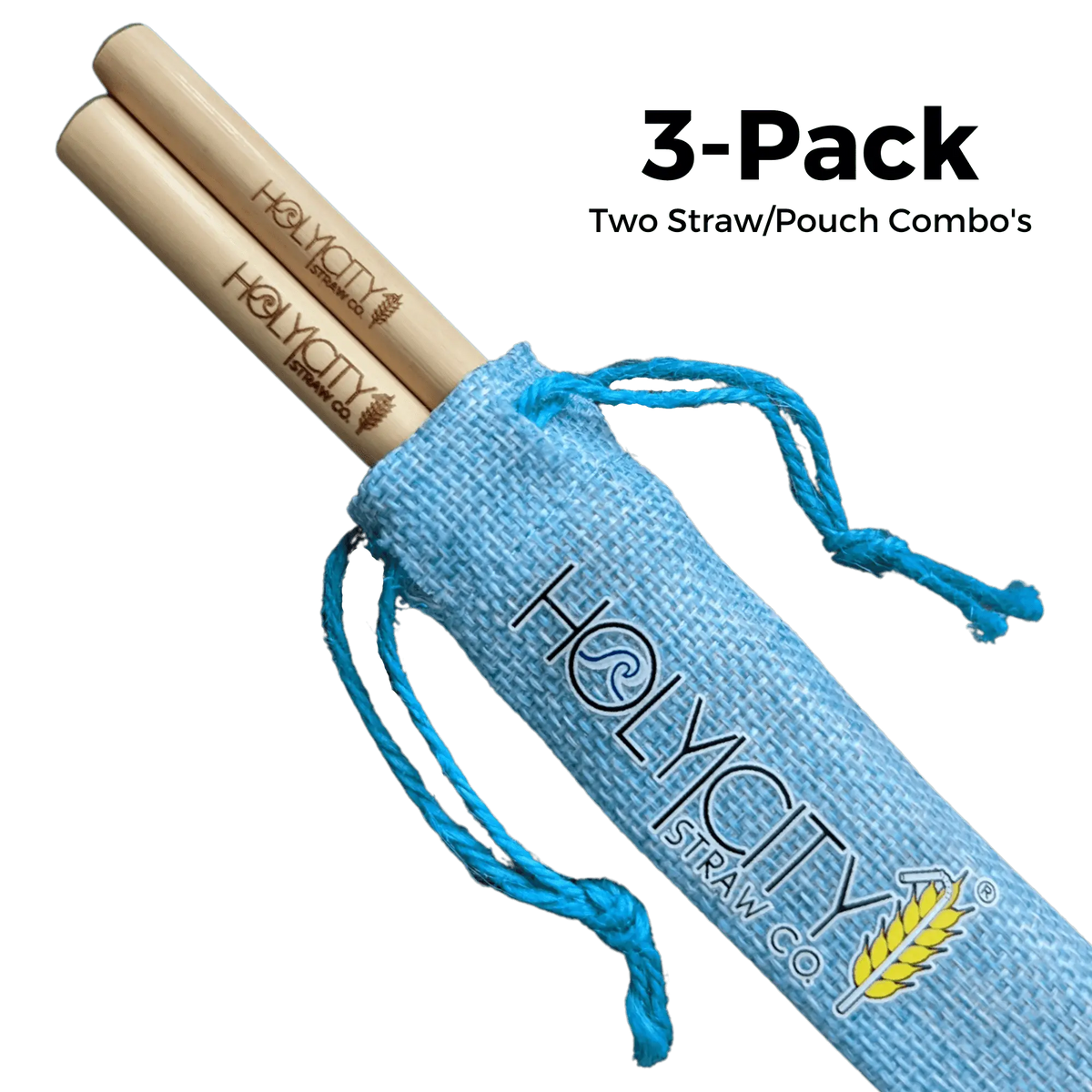 Two Straw/Pouch Combo - Holy City Straw Co. - 3 Pack