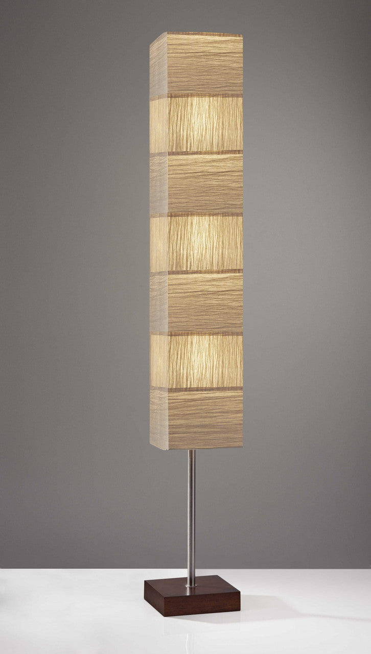 72" Column Floor Lamp With White Rectangular Shade