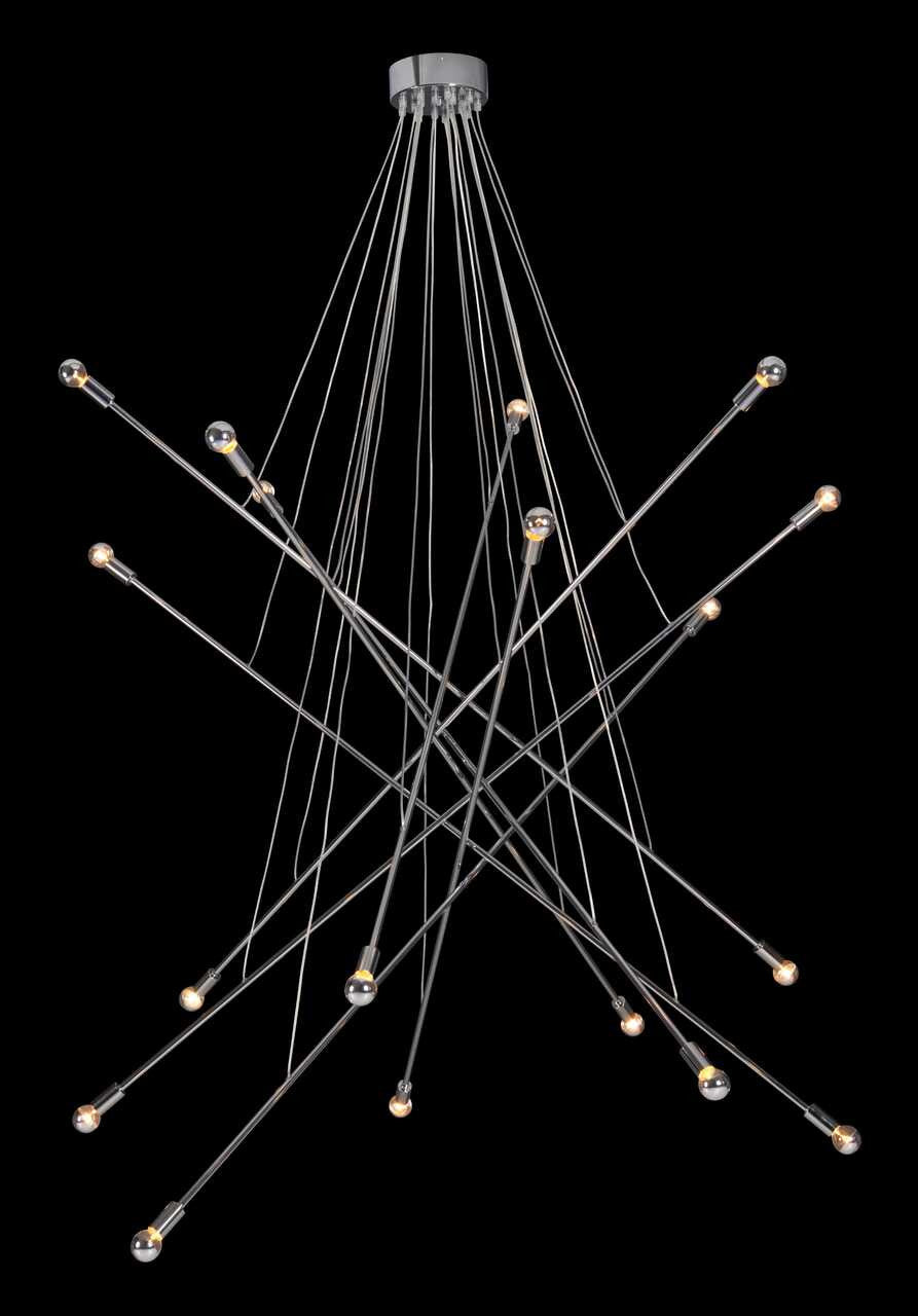 Silver Multi Light Metal Dimmable Chandelier