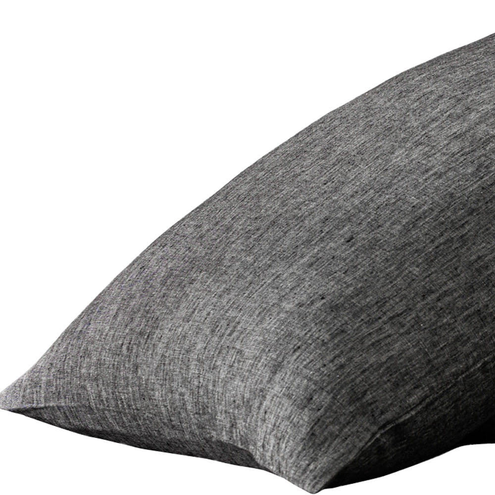 Set of Two Onyx Linen Pillowcases