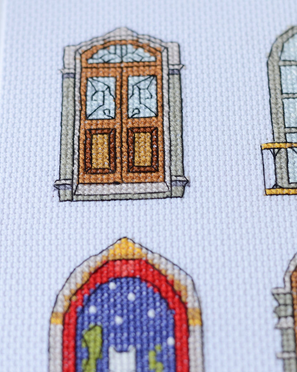 9 Little Cozy Tales Doors and Windows Sampler Counted Cross-Stitch Kit by Abris Art AH-284