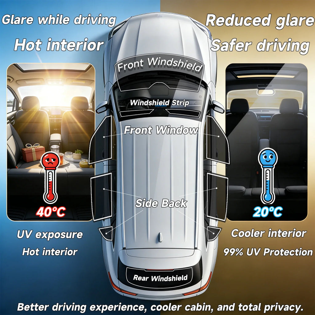 Precut Window Tint Kit for Ford F-150 Crew Cab (2015–2020) | UV Block & Privacy Film