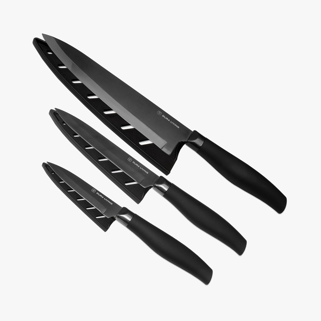 Titan 3-Piece Kitchen Knife Set - Black