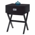 Modern 1-Drawer Bedside Table Nightstand End Table in Espresso Wood Finish
