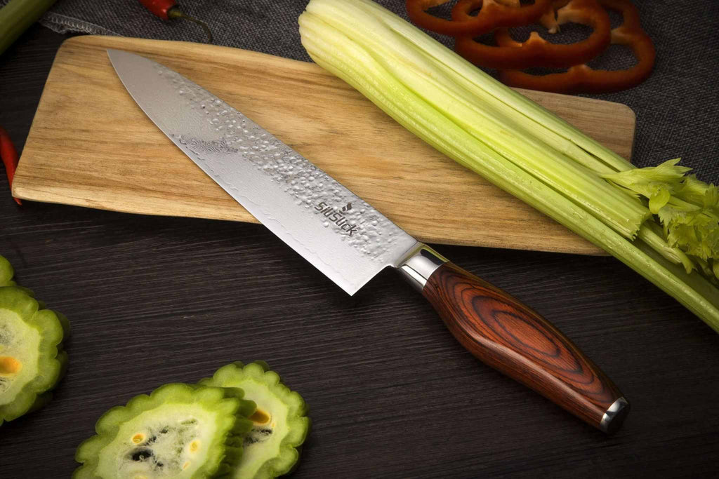 Damascus VG10 Chef Knife - Hammered Blade