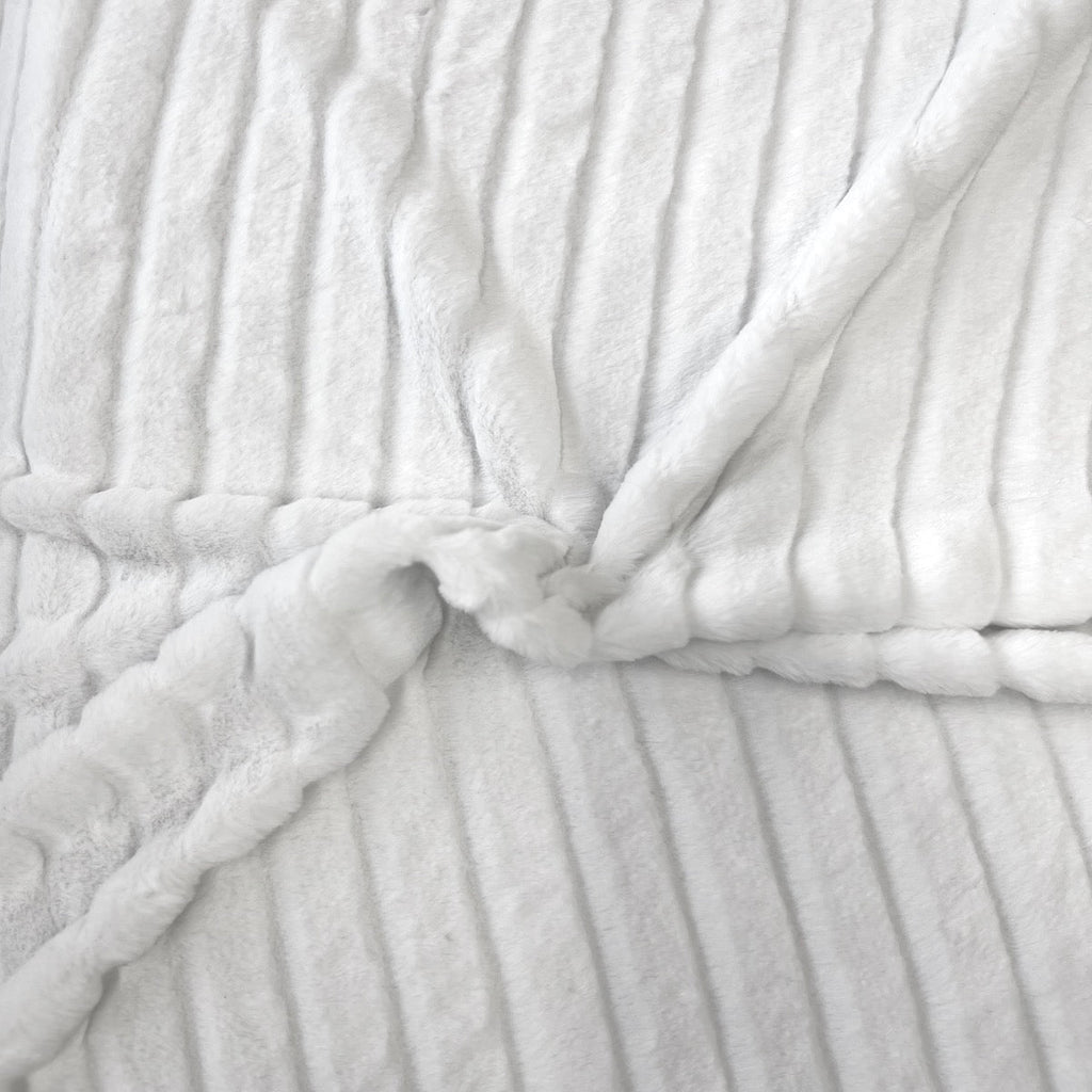 Striped Rabbit Soft Plush Short Pile Faux Fur Fabric
