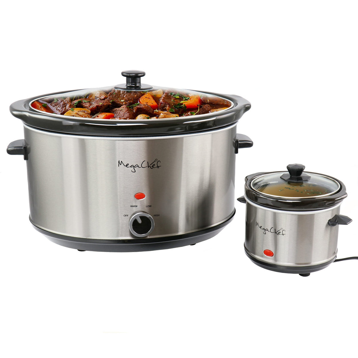 MegaChef 8-Quart Slow Cooker with Bonus 0.6-Quart Warmer