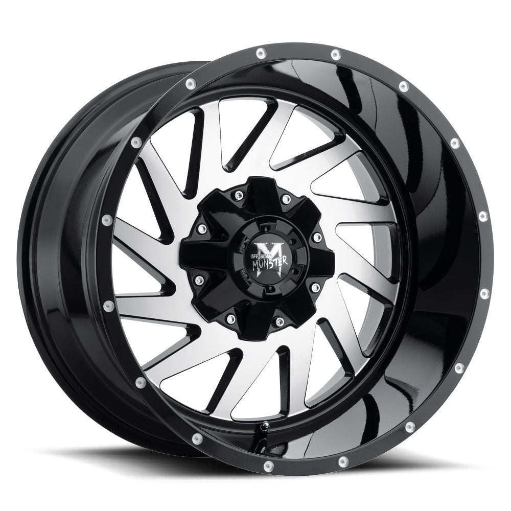 Off Road Monster M12 Gloss Black Machined Wheel