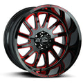 Off Road Monster M17 Gloss Black Candy Red Milled Wheel