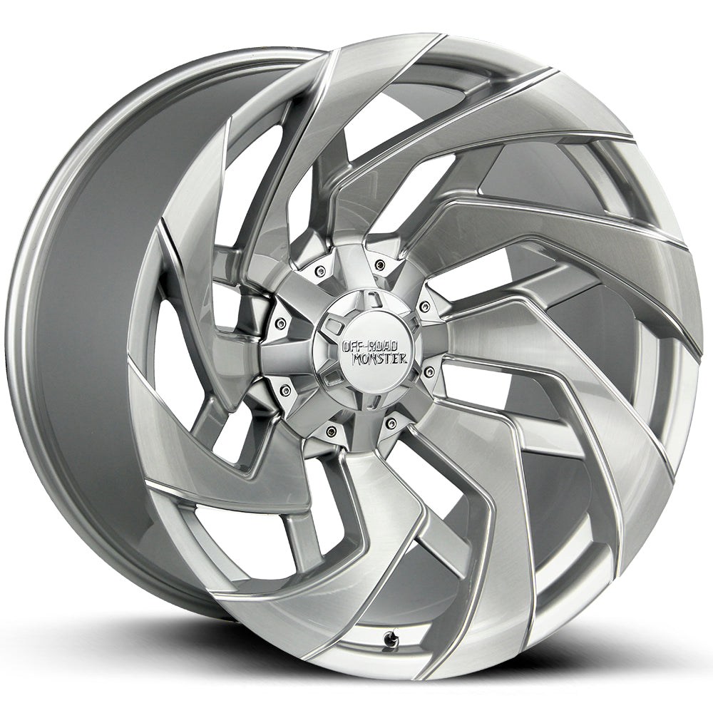Off Road Monster M24 Brushed Face Silver Wheel