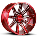 Off Road Monster M25 Candy Red Milled Wheel