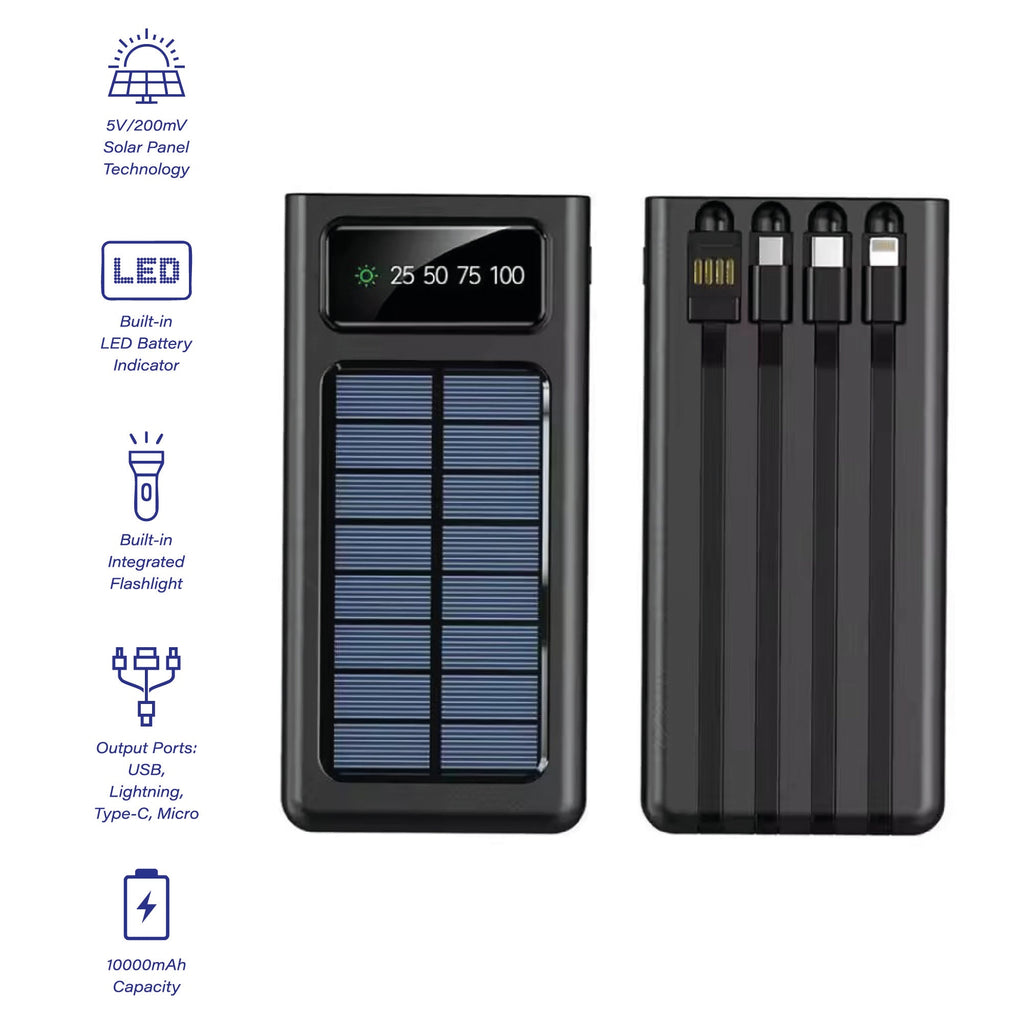 Pursonic Solarsync Portable Power Bank with LED Flashlight