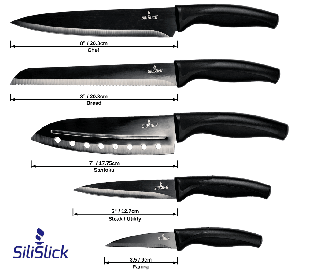 Kitchen Knife Set - Black Handle | Black Blade