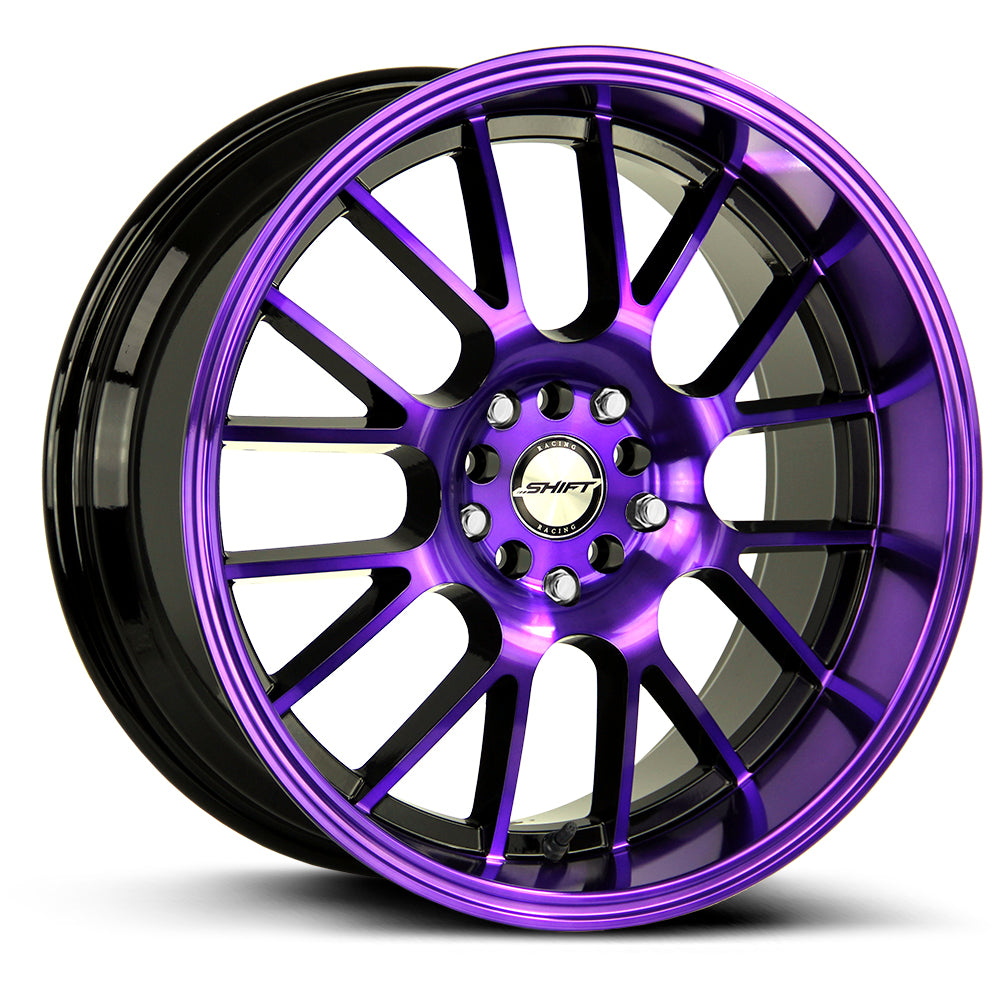 Shift Crank Gloss Black Purple Machined Wheel