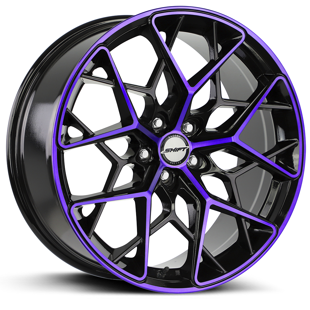 Shift Piston Gloss Black Purple Machined Wheel
