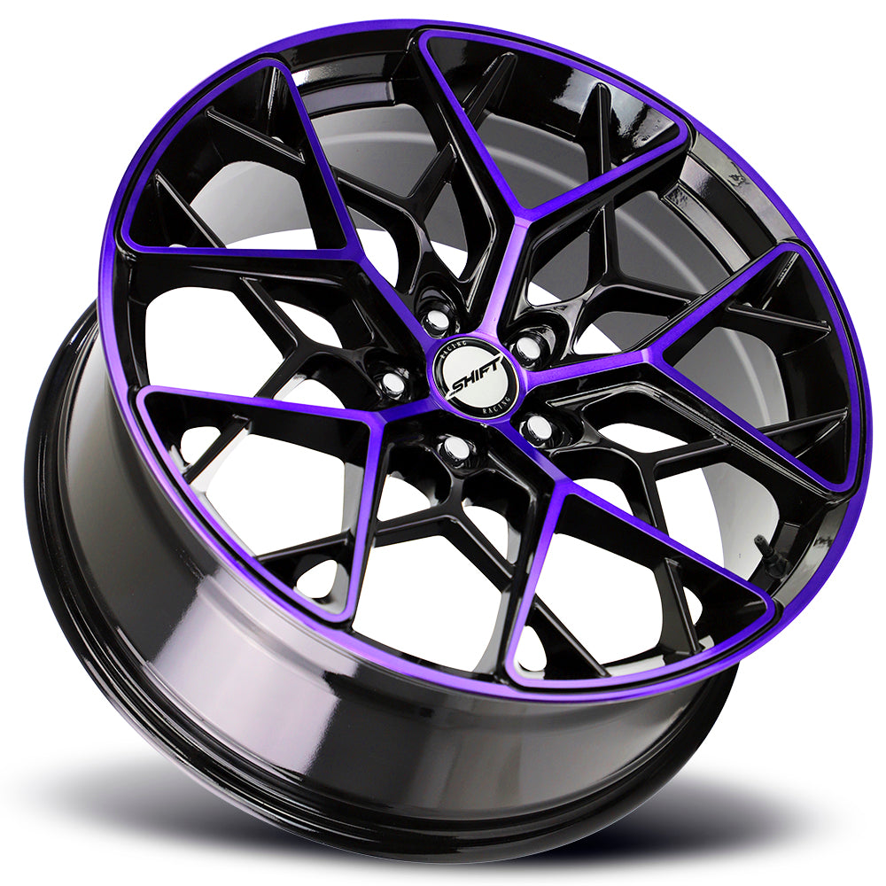 Shift Piston Gloss Black Purple Machined Wheel