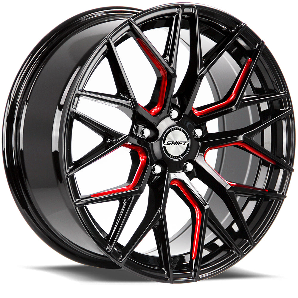 Shift Spring Gloss Black Candy Red Milled Wheel