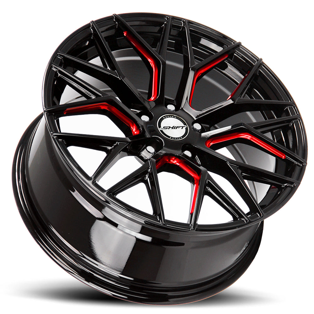 Shift Spring Gloss Black Candy Red Milled Wheel