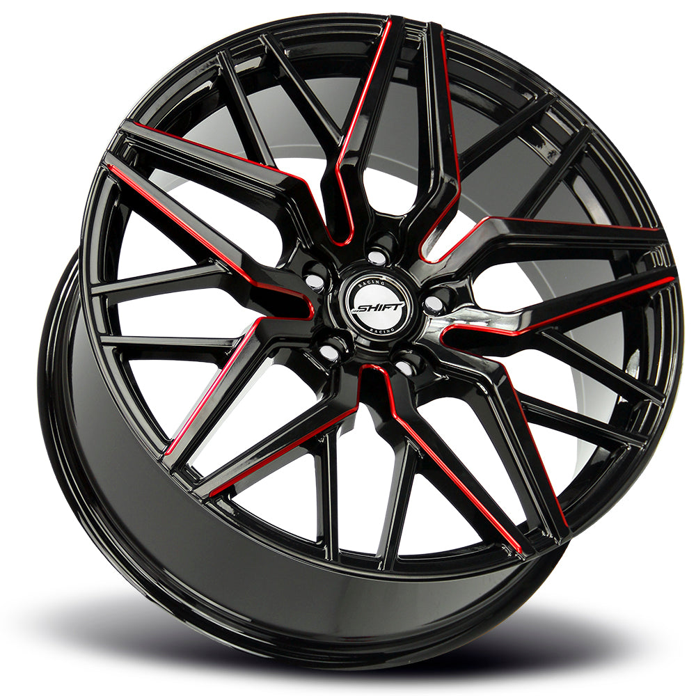 Shift Spring Gloss Black Candy Red Milled Wheel