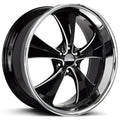Strada Street Classics Old Skool Gloss Black Milled Stainless Steel Lip Wheel