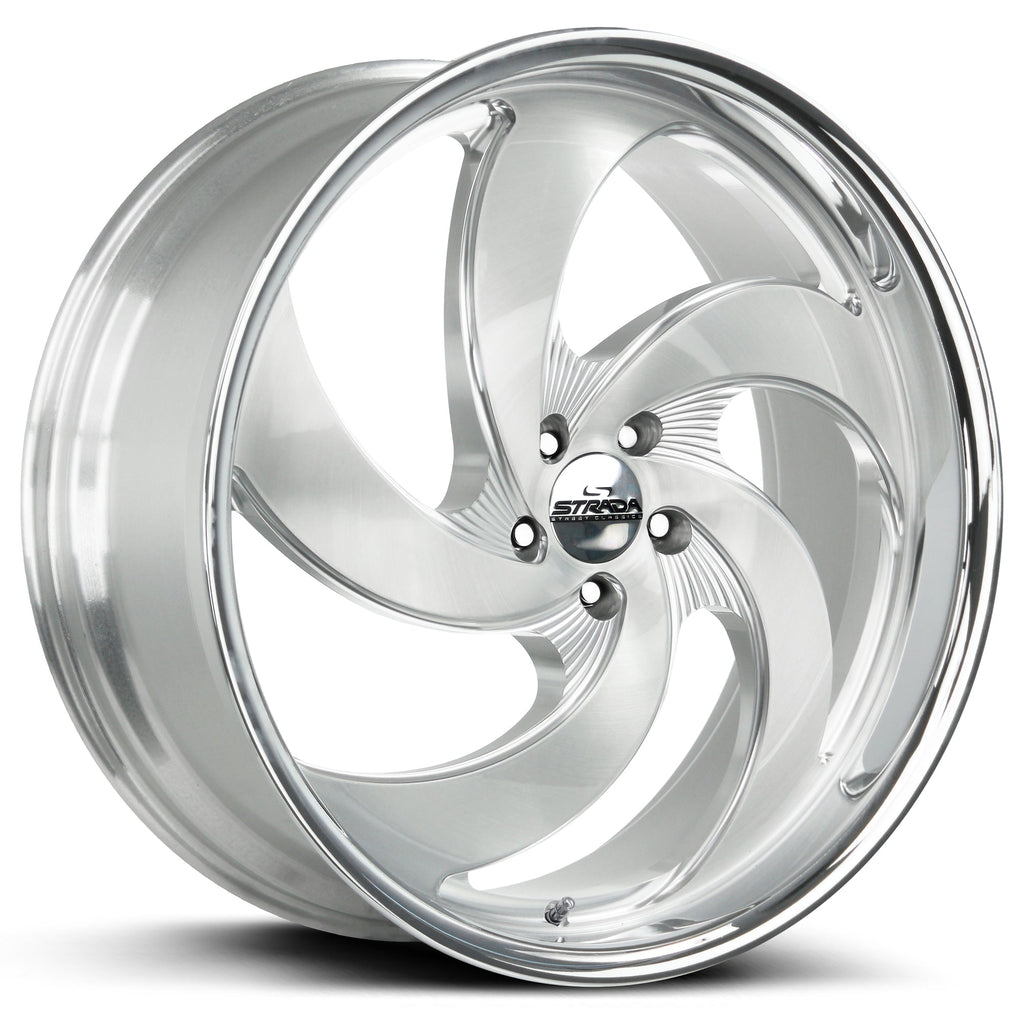 Strada Street Classics Retro 5 Brushed Face Silver Milled SS Wheel