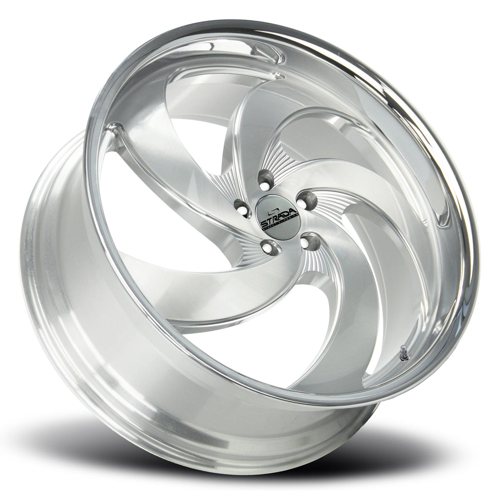 Strada Street Classics Retro 5 Brushed Face Silver Milled SS Wheel