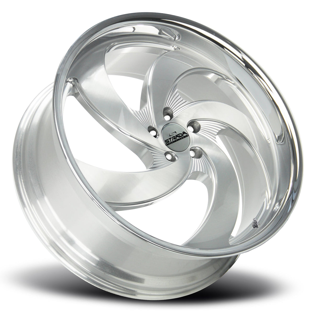 Strada Street Classics Retro 5 Brushed Face Silver Milled SS Wheel
