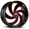 Strada Street Classics Retro 6 Gloss Black Candy Red Milled Wheel