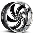 Strada Street Classics Retro 6 Gloss Black Milled Stainless Steel Lip Wheel