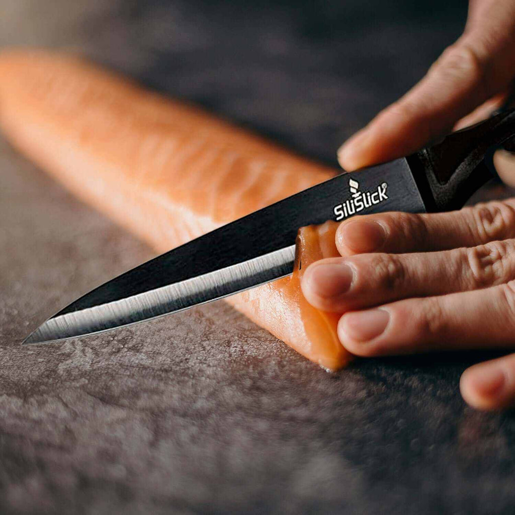 Steak Knife Set of 6 – Smooth Titanium-Coated Blades