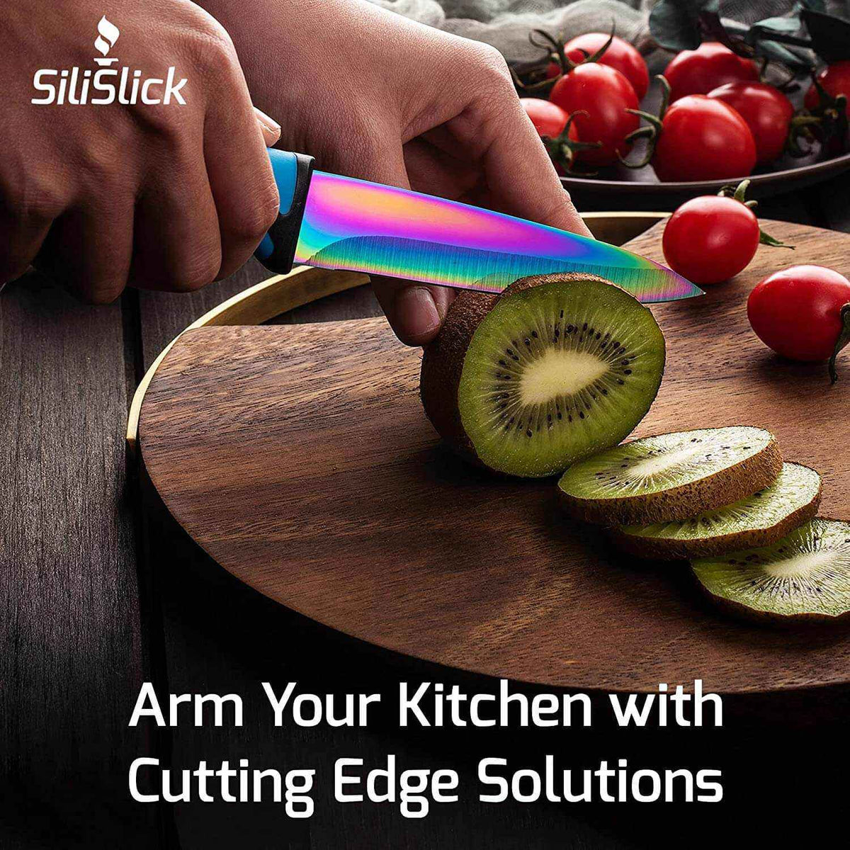 Steak Knife Set of 4 – Titanium-Coated Smooth Blades