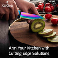 Steak Knife Set of 6 – Smooth Titanium-Coated Blades