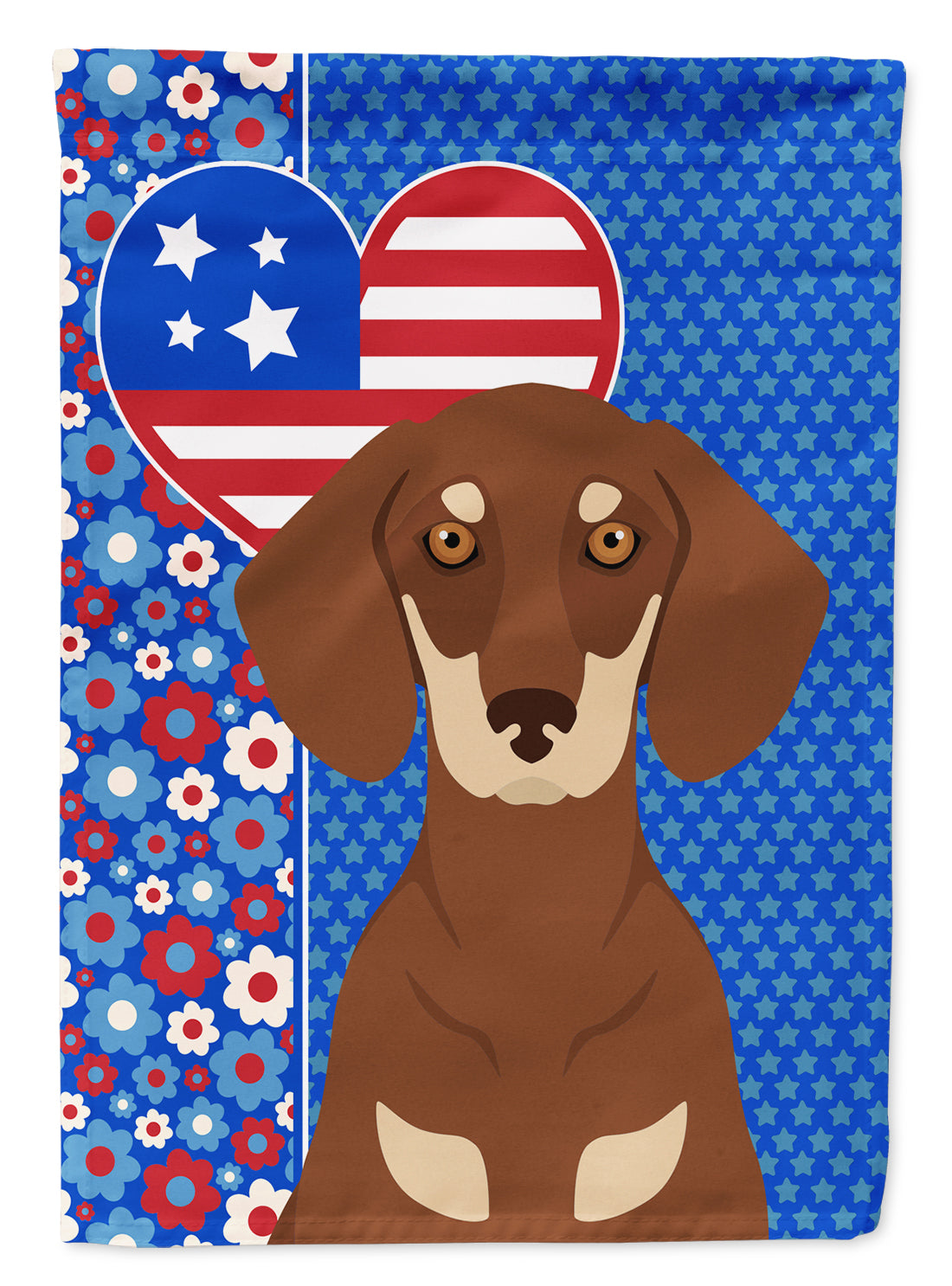 Chocolate and Cream Dachshund USA American Garden Flag