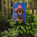 Chocolate and Cream Dachshund USA American Garden Flag