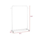 White Modern Garment Rack Clothes Hanging Rod with Lockable Wheels