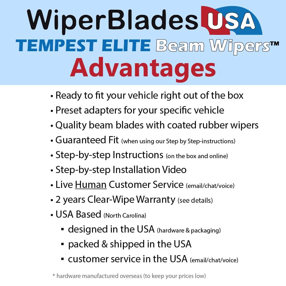 2014 Audi Q5 Wiper Blades w/2yr Wear Warranty (Set of 3) w/Rear Beam Wipers