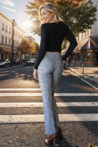 Heimish Plaid Flare Pants – Full Size Range
