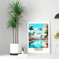 Honolulu, Hawaii Travel Art Print