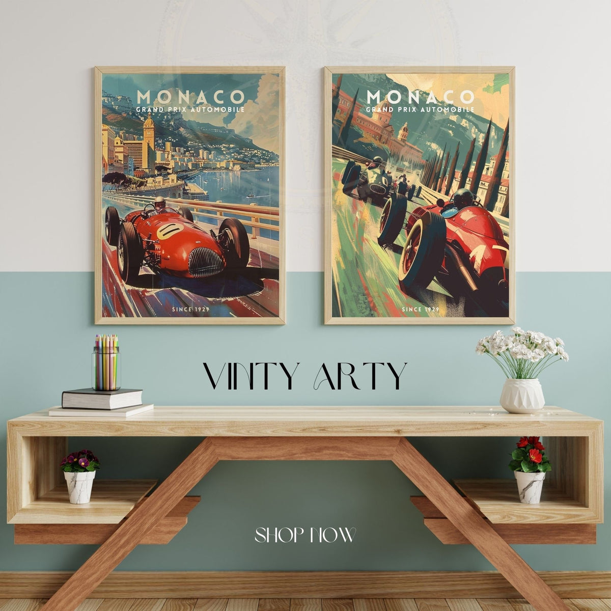 Monaco Grand Prix Vintage Car Art Print