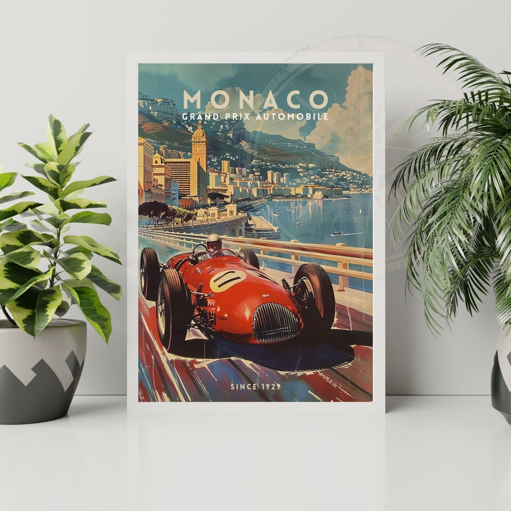 Monaco Grand Prix Vintage Car Art Print