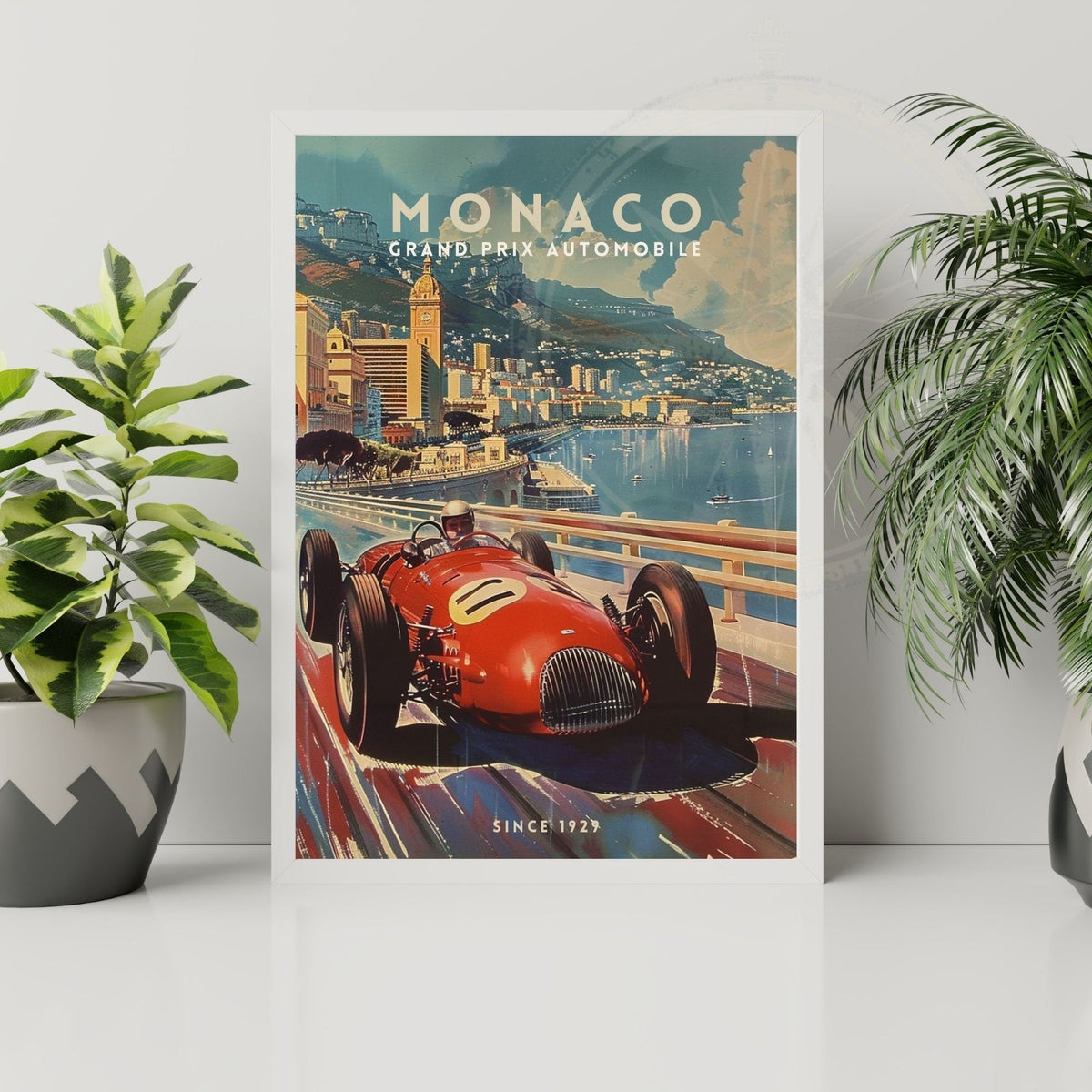 Monaco Grand Prix Vintage Car Art Print