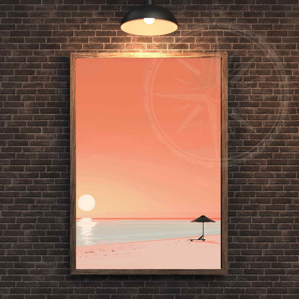 Minimalist Beach Sunset Art Print