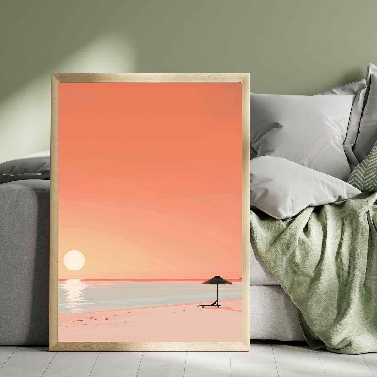 Minimalist Beach Sunset Art Print