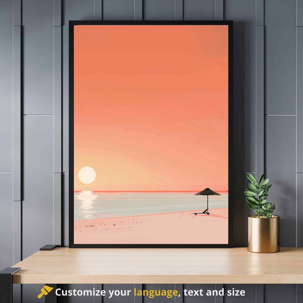 Minimalist Beach Sunset Art Print