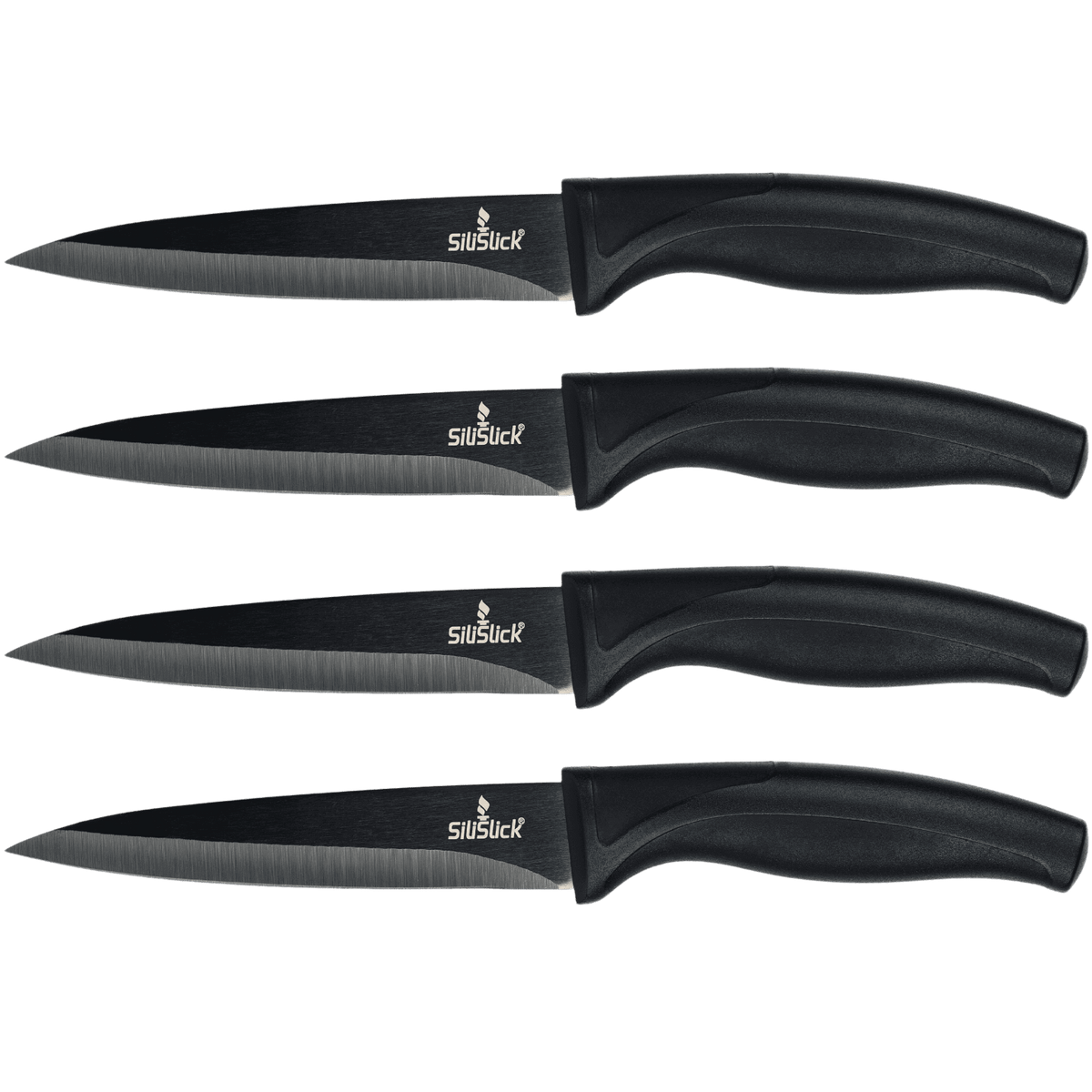 Steak Knife Set of 4 – Titanium-Coated Smooth Blades